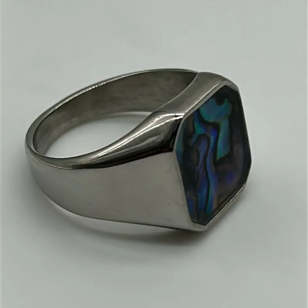 Natural Abalone Shell Handmade Men's Ring Size 12.5 NWT